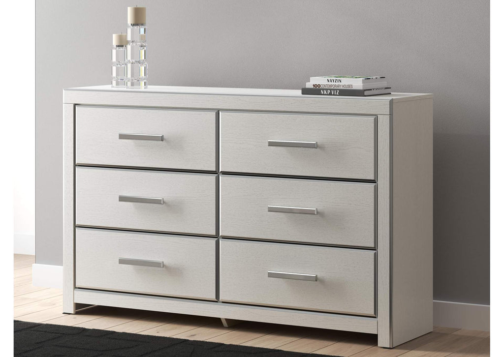 Birmonton King Upholstered Bed, Dresser and Nightstand