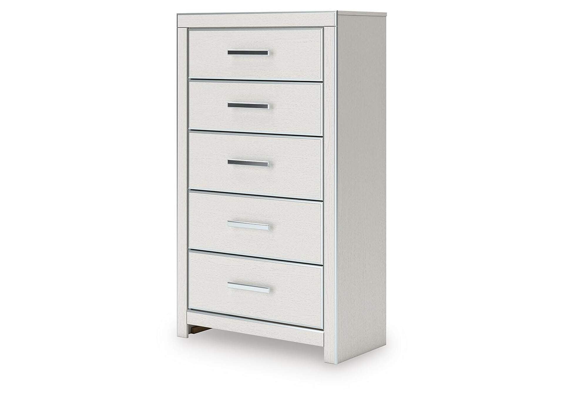 Birmonton Queen Upholstered Bed, Chest and Nightstand angled view