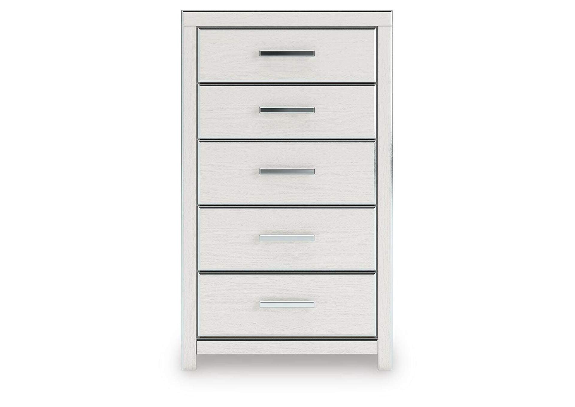 Birmonton Queen Upholstered Bed, Chest and Nightstand front view