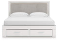 Birmonton King Upholstered Panel Platform Storage Bed and Dresser