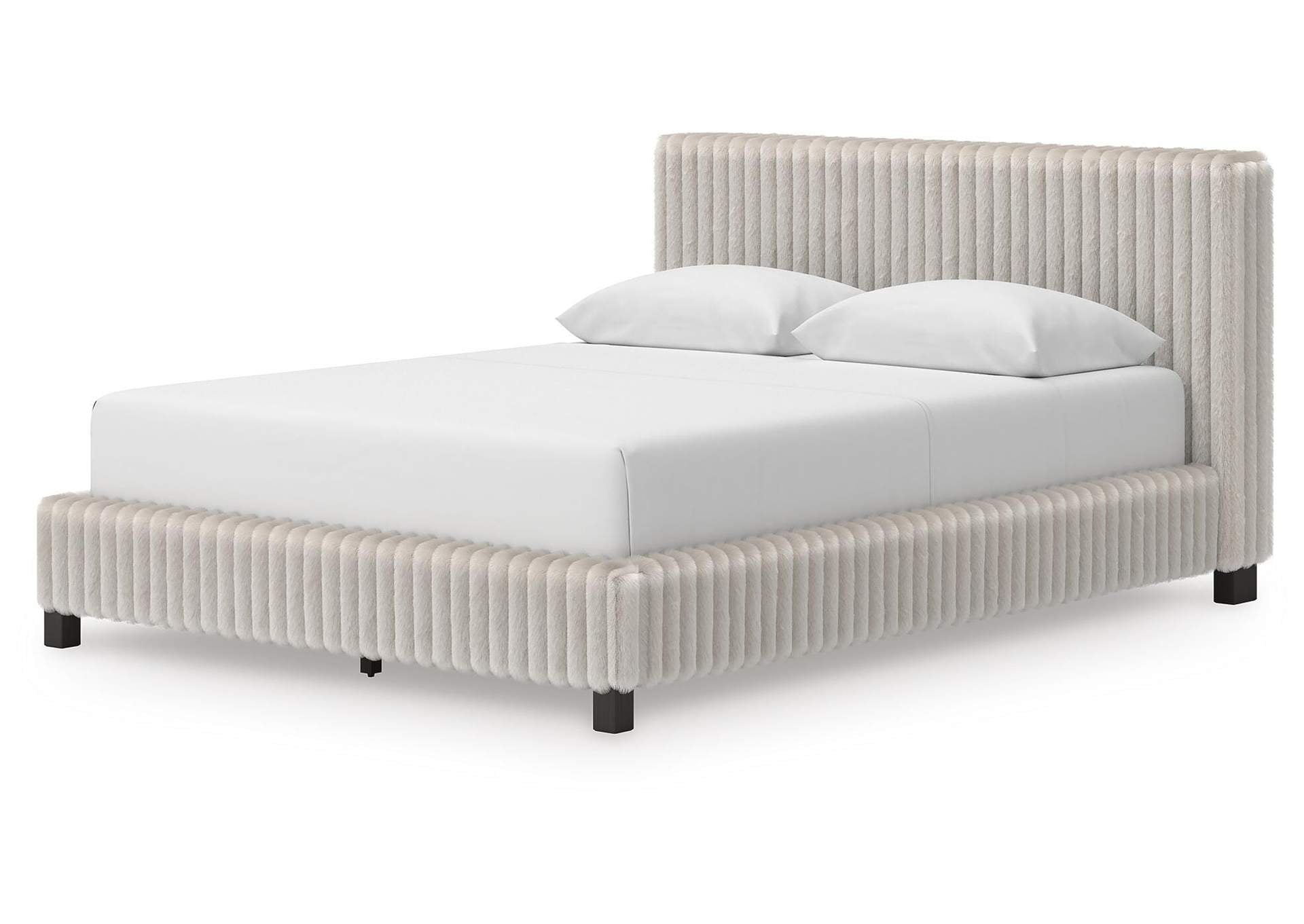 Birmonton Queen Upholstered Bed and Dresser angled view