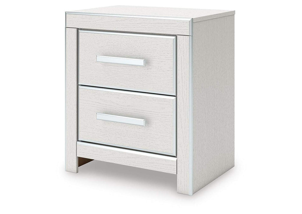 Birmonton Queen Upholstered Bed, Dresser and Nightstand angled view