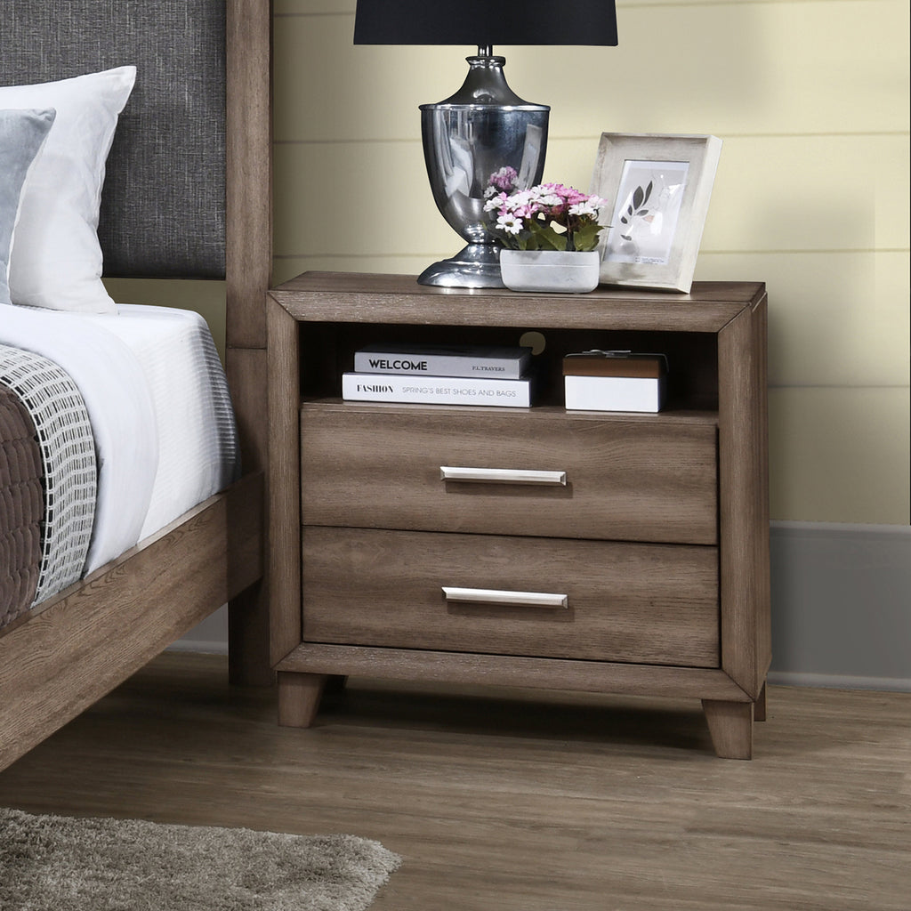 Harrisburg 2 Drawer Nightstand-Walnut