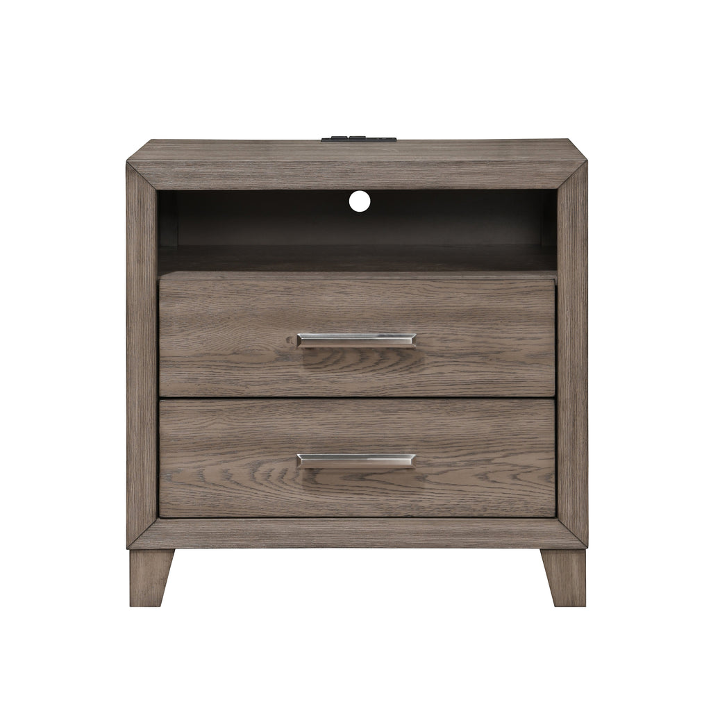 Harrisburg 2 Drawer Nightstand-Walnut
