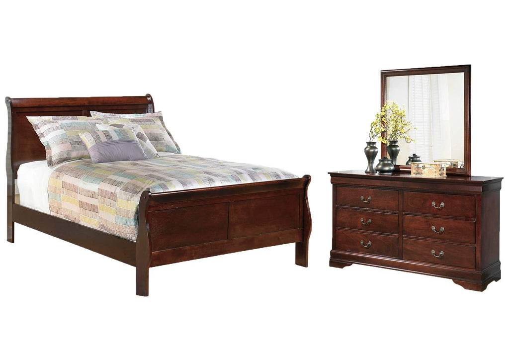 Alisdair Full Sleigh Bed with Mirrored Dresser