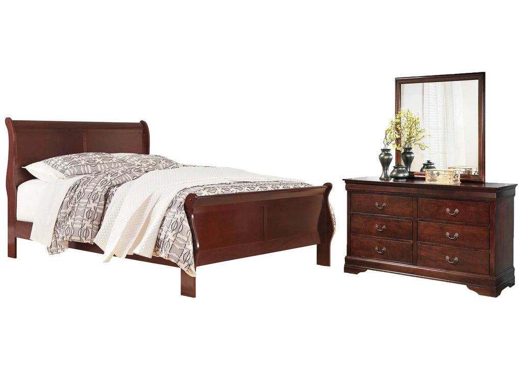 Alisdair Queen Sleigh Bed with Mirrored Dresser