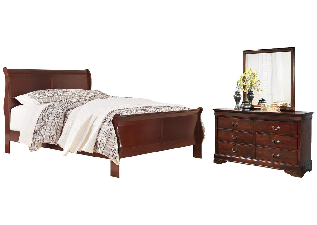 Alisdair King Sleigh Bed with Mirrored Dresser