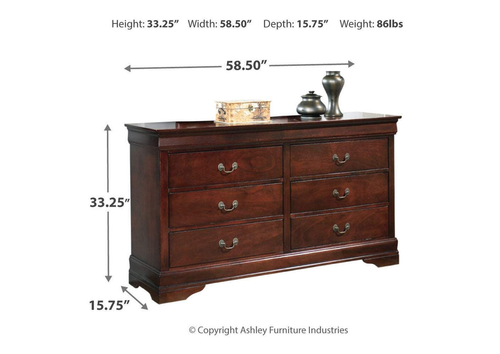 Alisdair Twin Sleigh Bed with Dresser dimensions