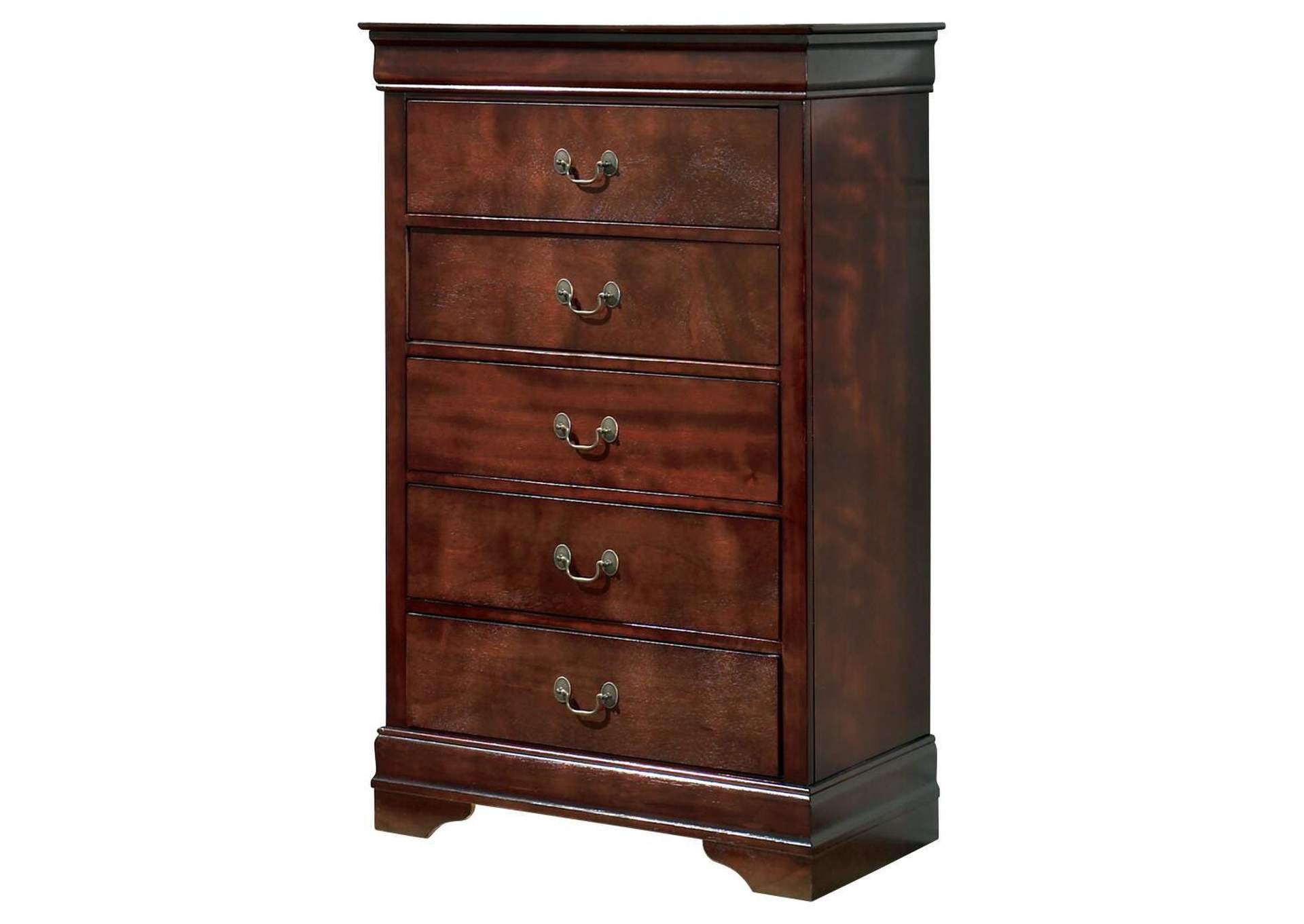 Alisdair Queen Sleigh Bed with Mirrored Dresser and Chest