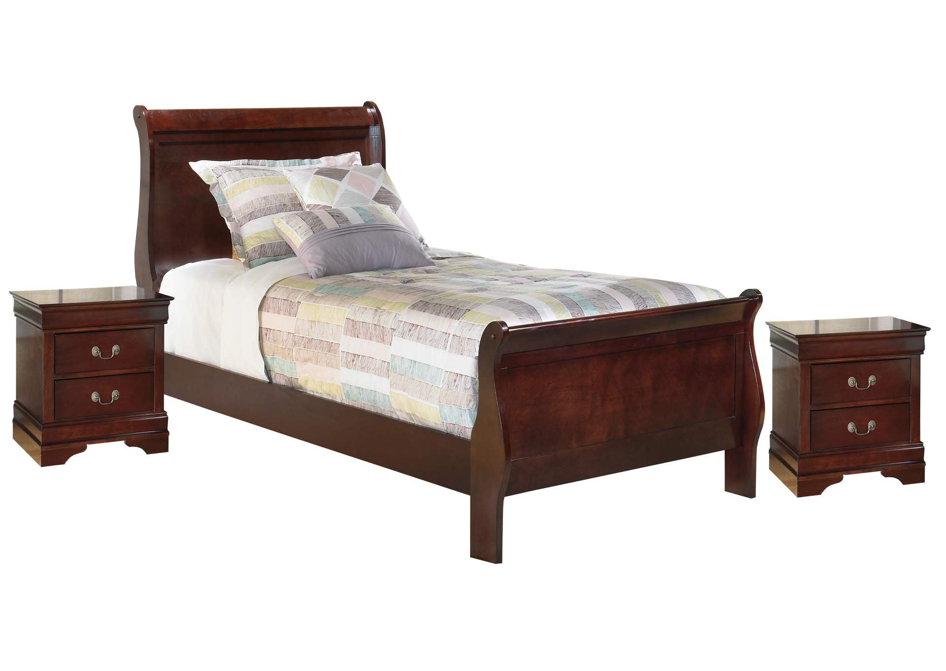 Alisdair Twin Sleigh Bed with 2 Nightstands