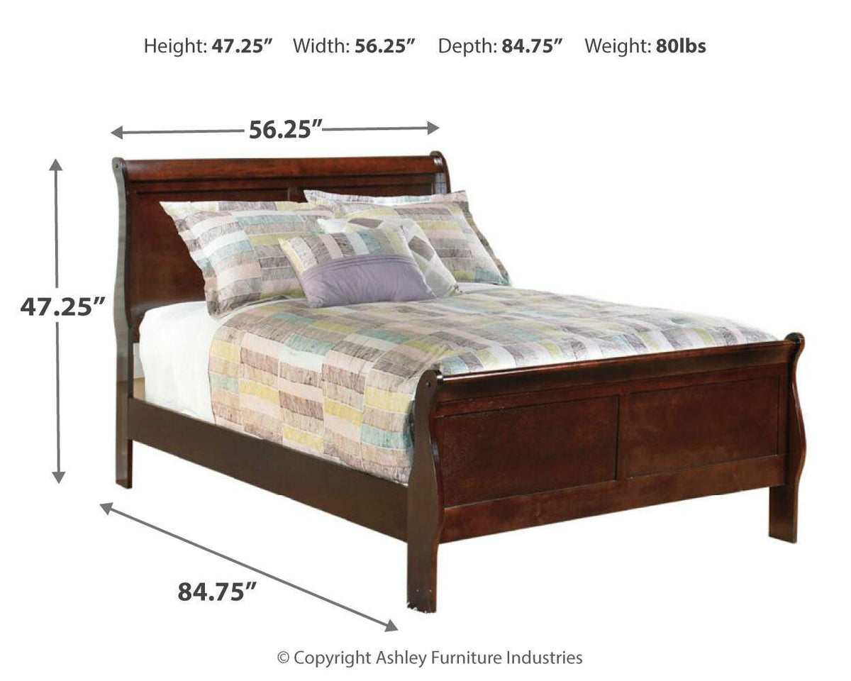Alisdair Full Sleigh Bed in Reddish Brown, alternate view 5