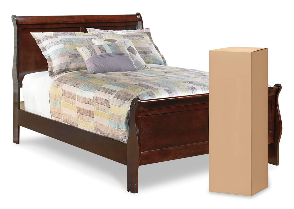 Alisdair Full Sleigh Bed with Chime 8" Memory Foam Mattress in a Box