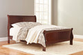 Alisdair California King Sleigh Bed in Reddish Brown