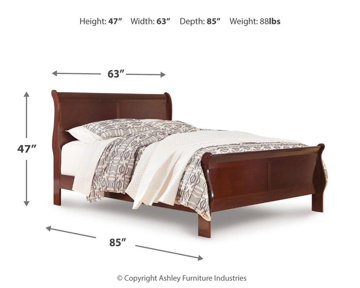 Alisdair California King Sleigh Bed in Reddish Brown, alternate view 6