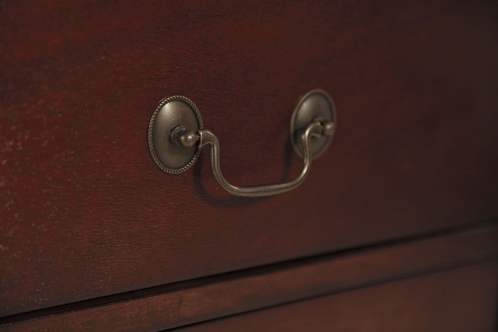 Alisdair Nightstand in Reddish Brown, detail view