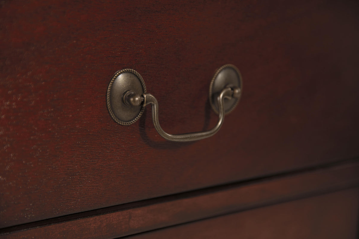 Alisdair Nightstand in Reddish Brown, detail view