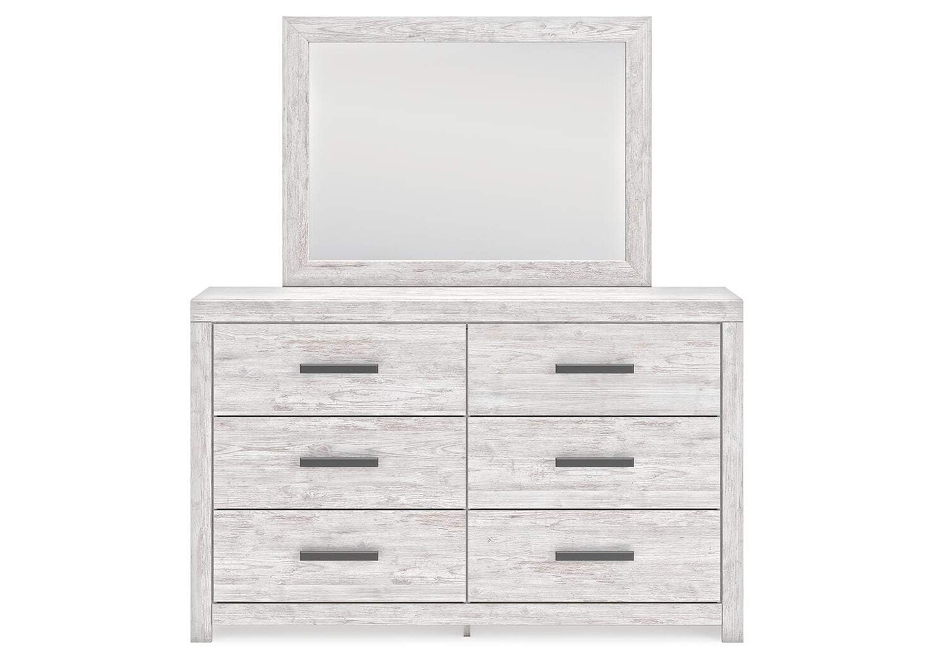 Cayboni Full Panel Bed with Mirrored Dresser, Chest and 2 Nightstands front view