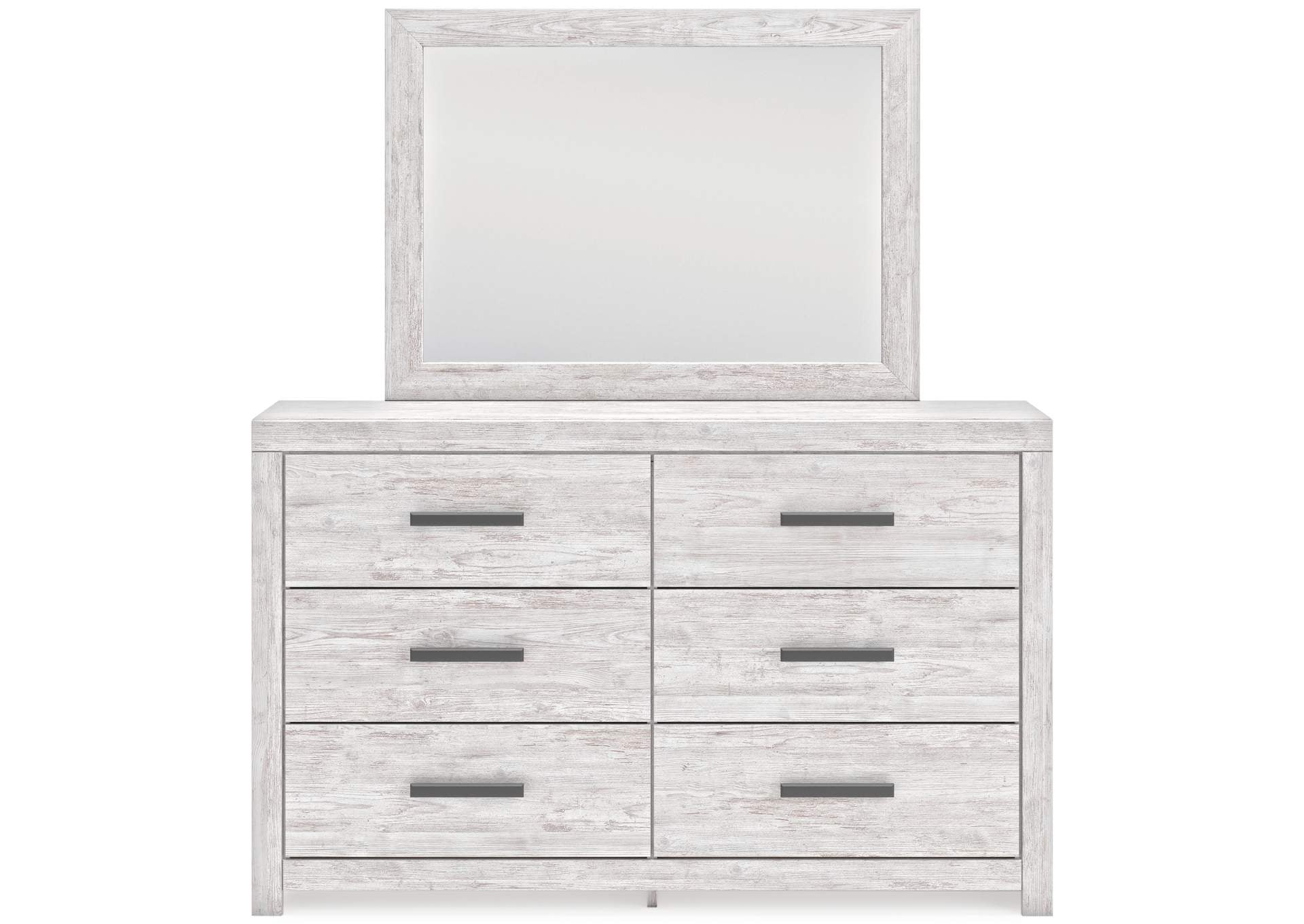 Cayboni Twin Panel Bed with Mirrored Dresser, Chest and 2 Nightstands front view