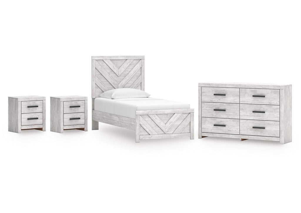 Cayboni Twin Panel Bed, Dresser and 2 Nightstands