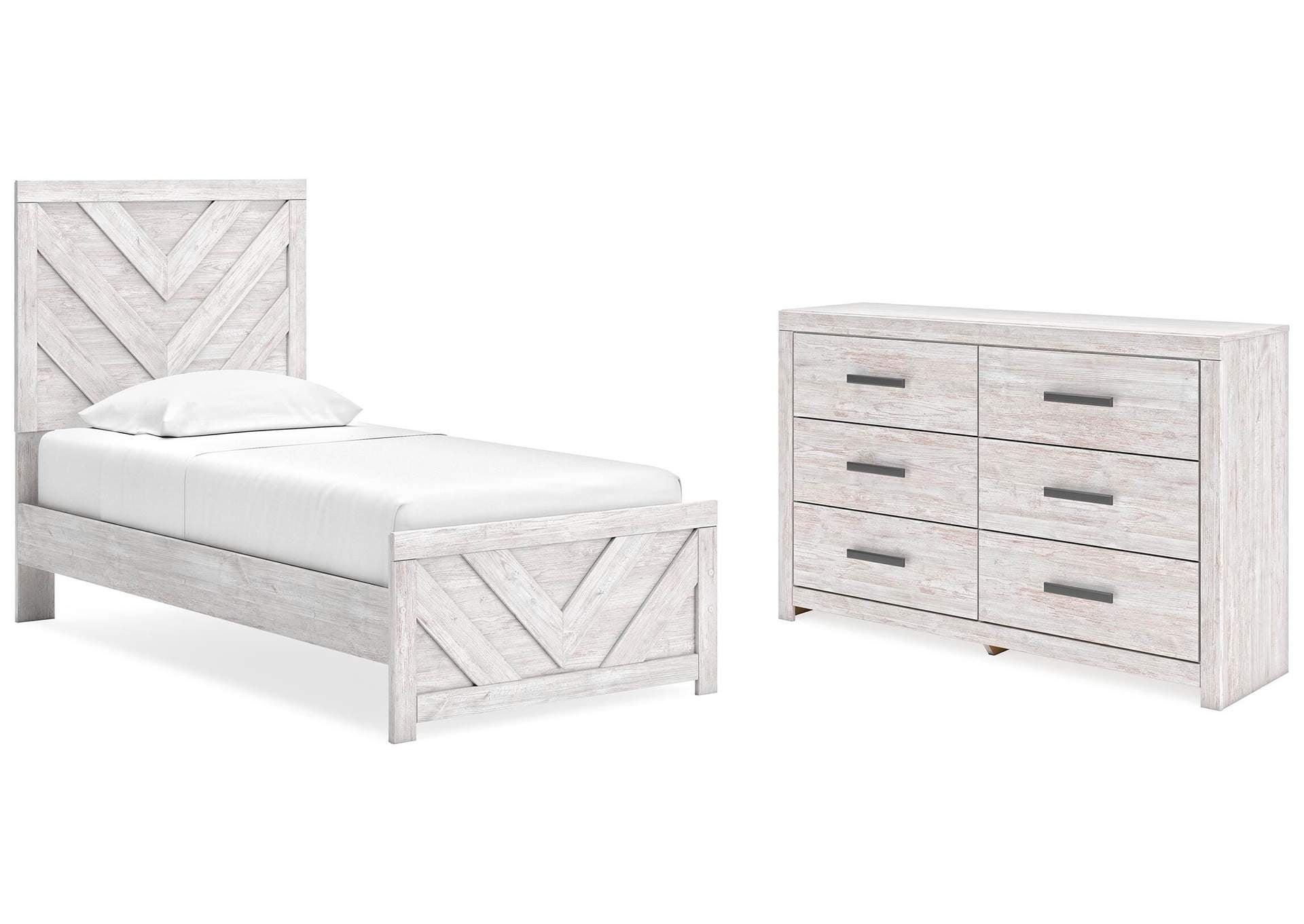 Cayboni Twin Panel Bed with Dresser