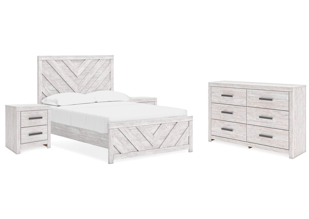 Cayboni Full Panel Bed with Dresser and 2 Nightstands