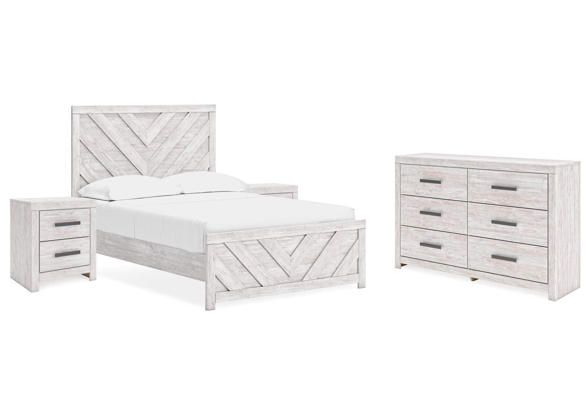 Cayboni Full Panel Bed with Dresser and 2 Nightstands