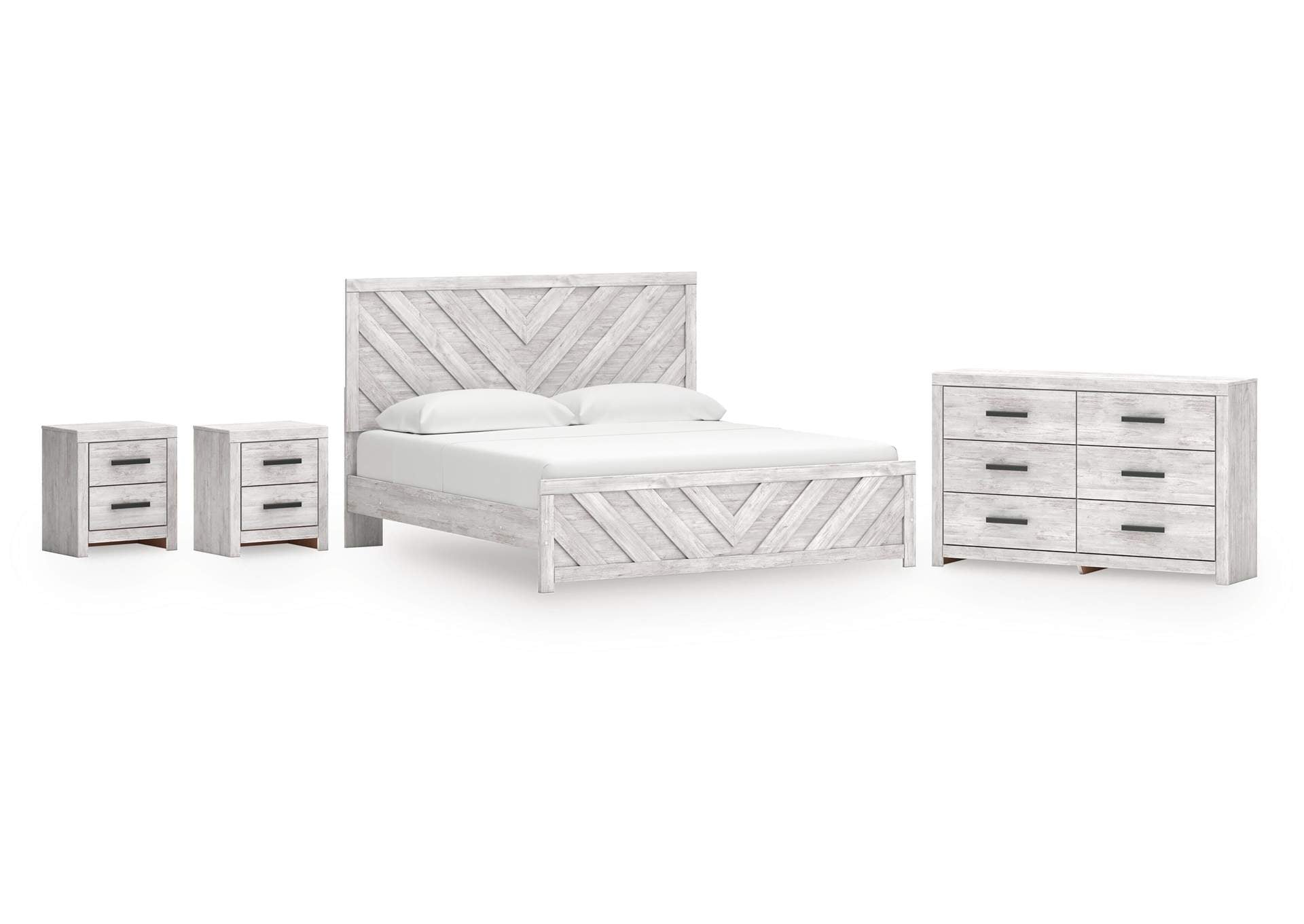 Cayboni King Panel Bed, Dresser and 2 Nightstands
