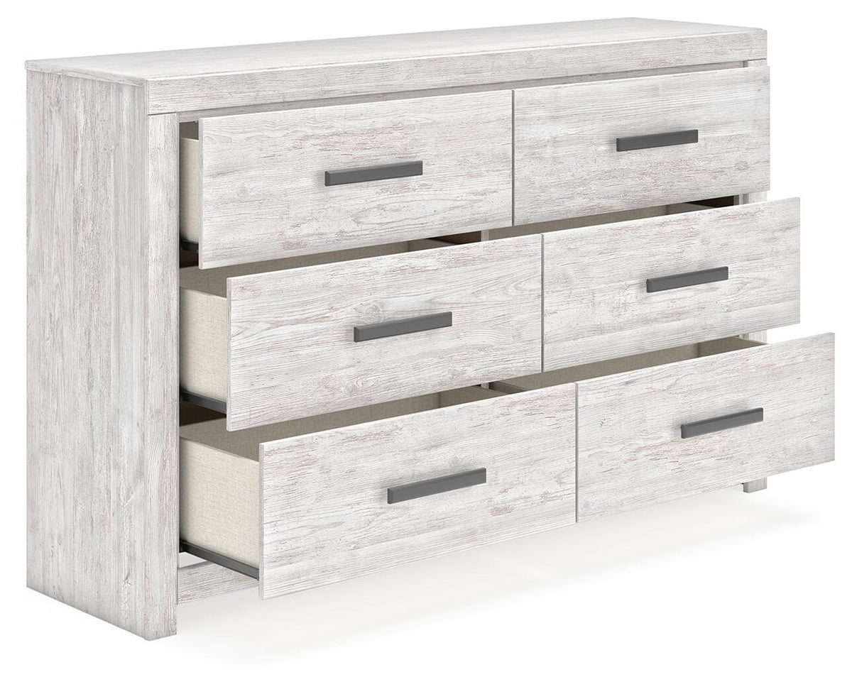 Cayboni Dresser in Whitewash, open view