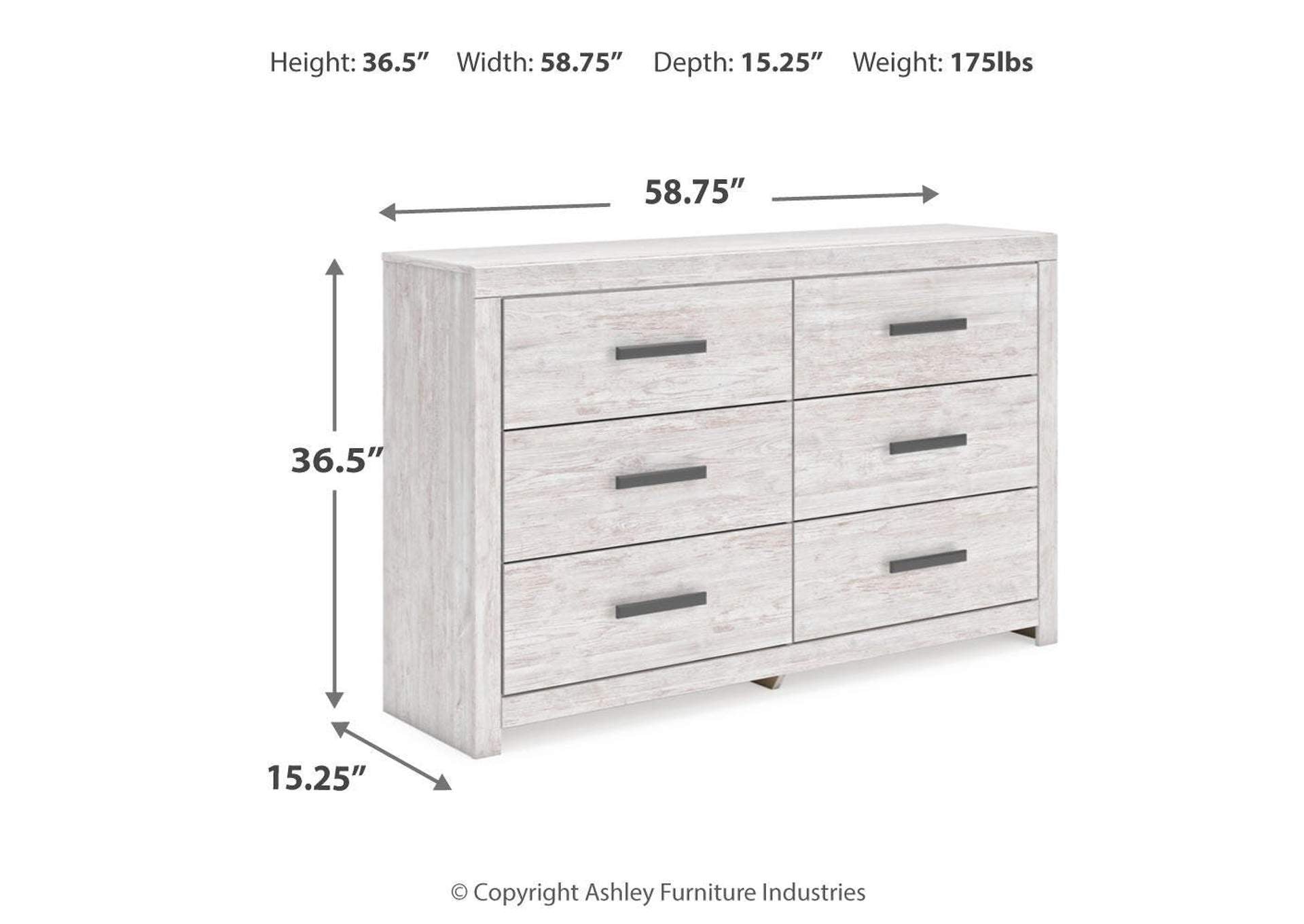 Cayboni Twin Panel Bed, Dresser and 2 Nightstands dimensions