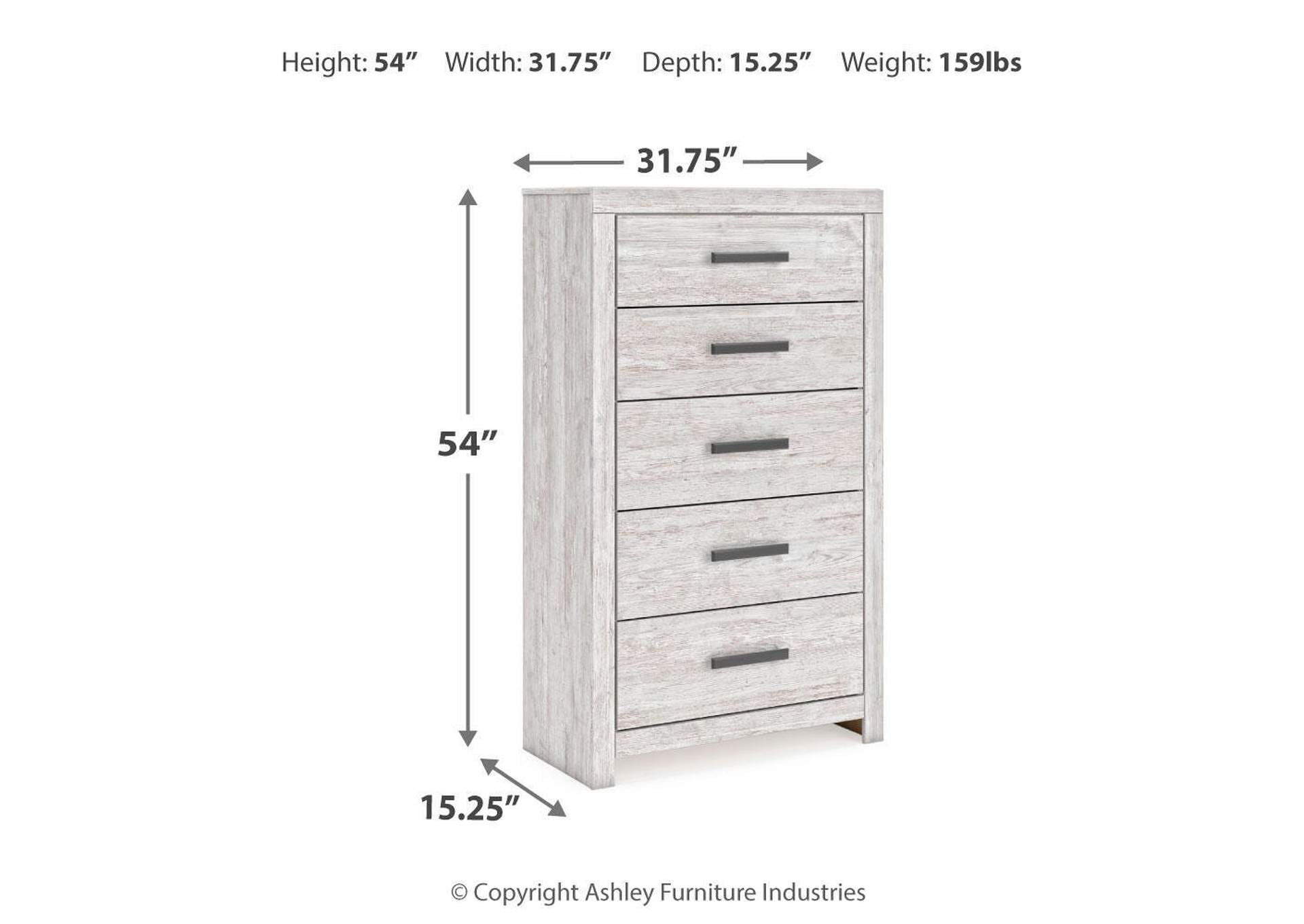 Cayboni Queen Panel Bed with Mirrored Dresser, Chest and Nightstand dimensions