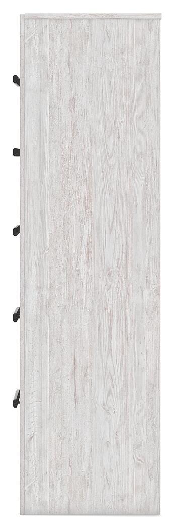 Cayboni Chest of Drawers in Whitewash, alternate side view