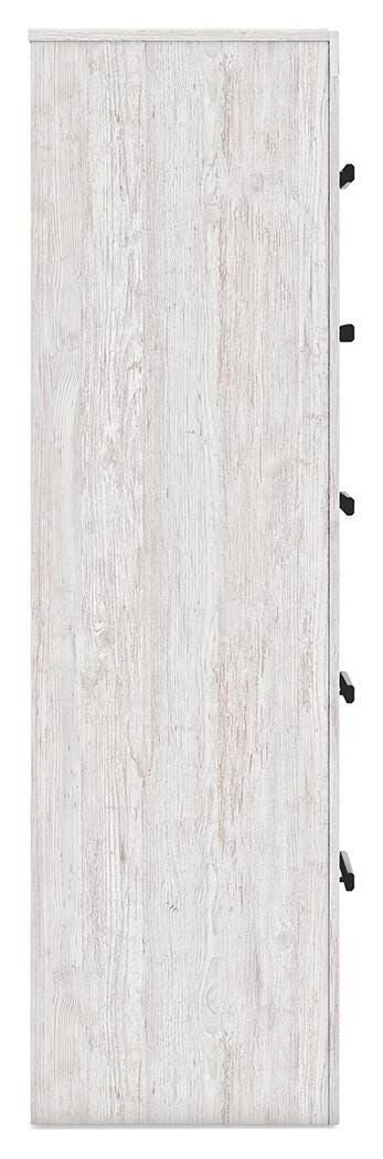 Cayboni Chest of Drawers in Whitewash, side view