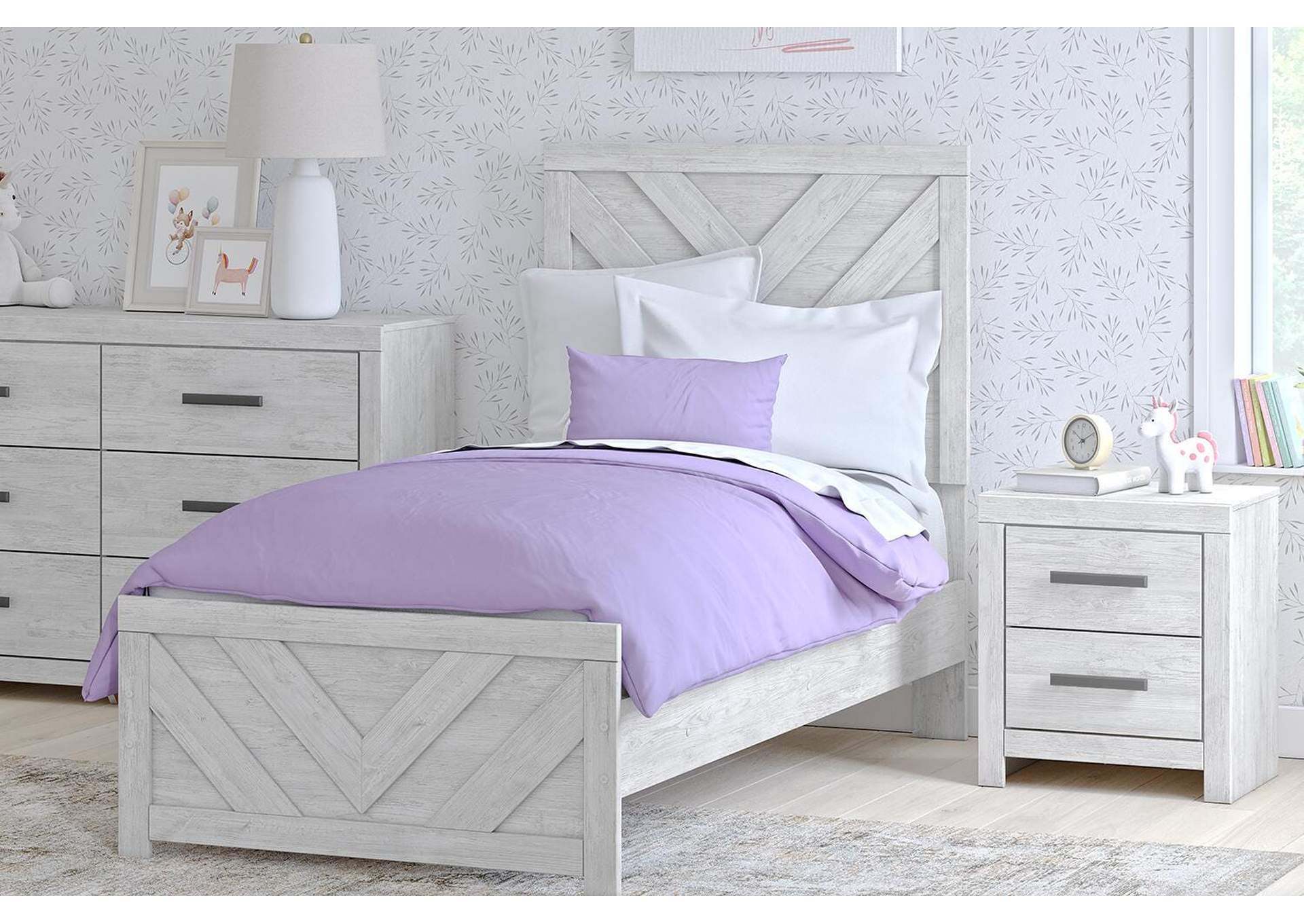 Cayboni Twin Panel Bed, Dresser and 2 Nightstands