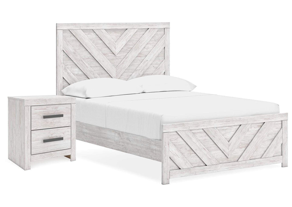Cayboni Full Panel Bed with Nightstand