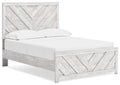 Cayboni Full Panel Bed in Whitewash, angle view