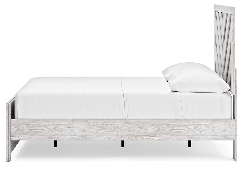 Cayboni Full Panel Bed in Whitewash, alternate side view