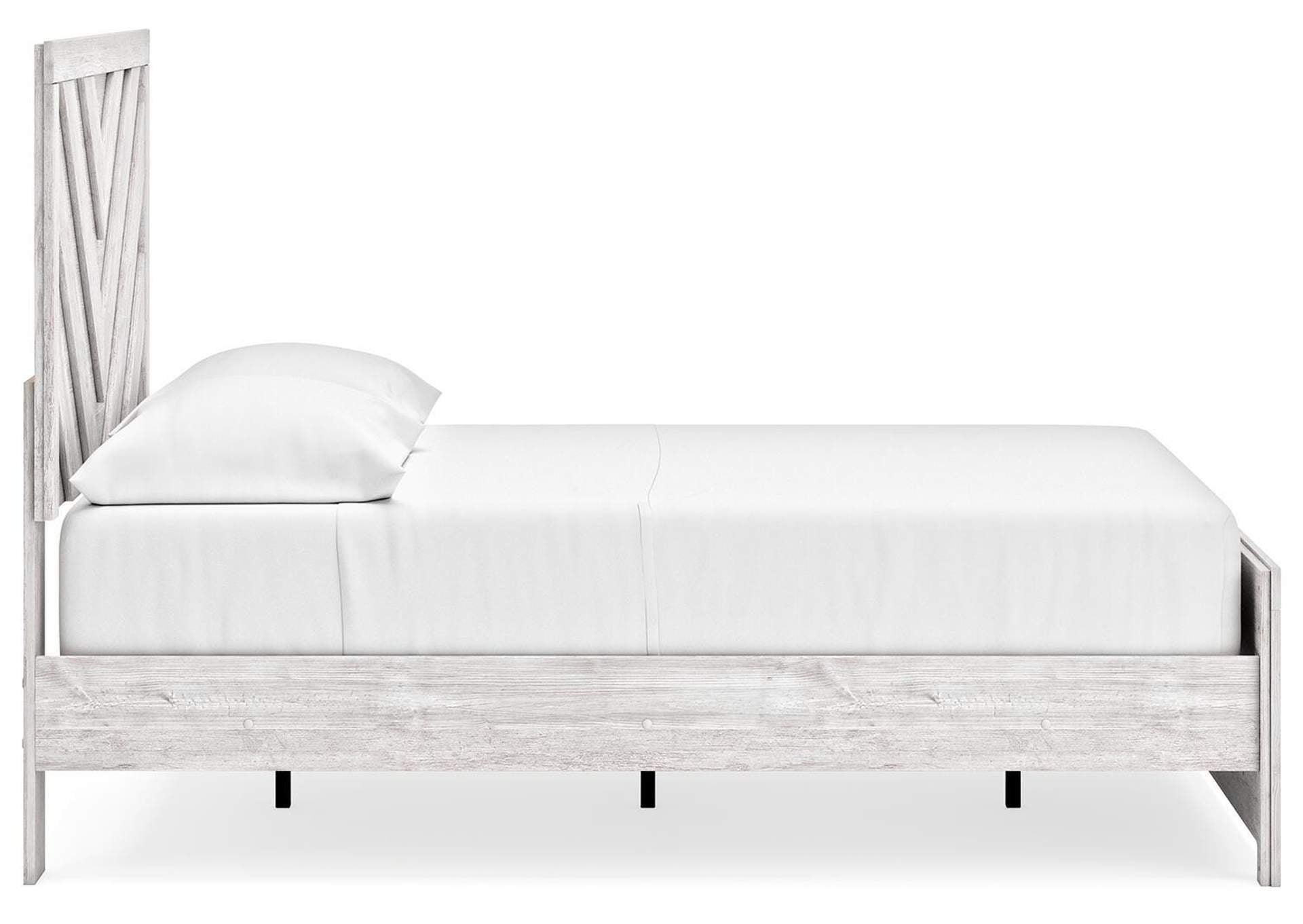Cayboni Full Panel Bed with Mirrored Dresser and Chest side view