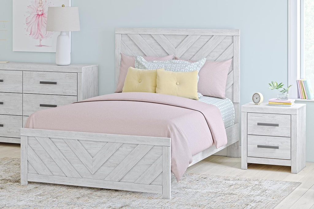 Cayboni Full Panel Bed in Whitewash, alternate view 2