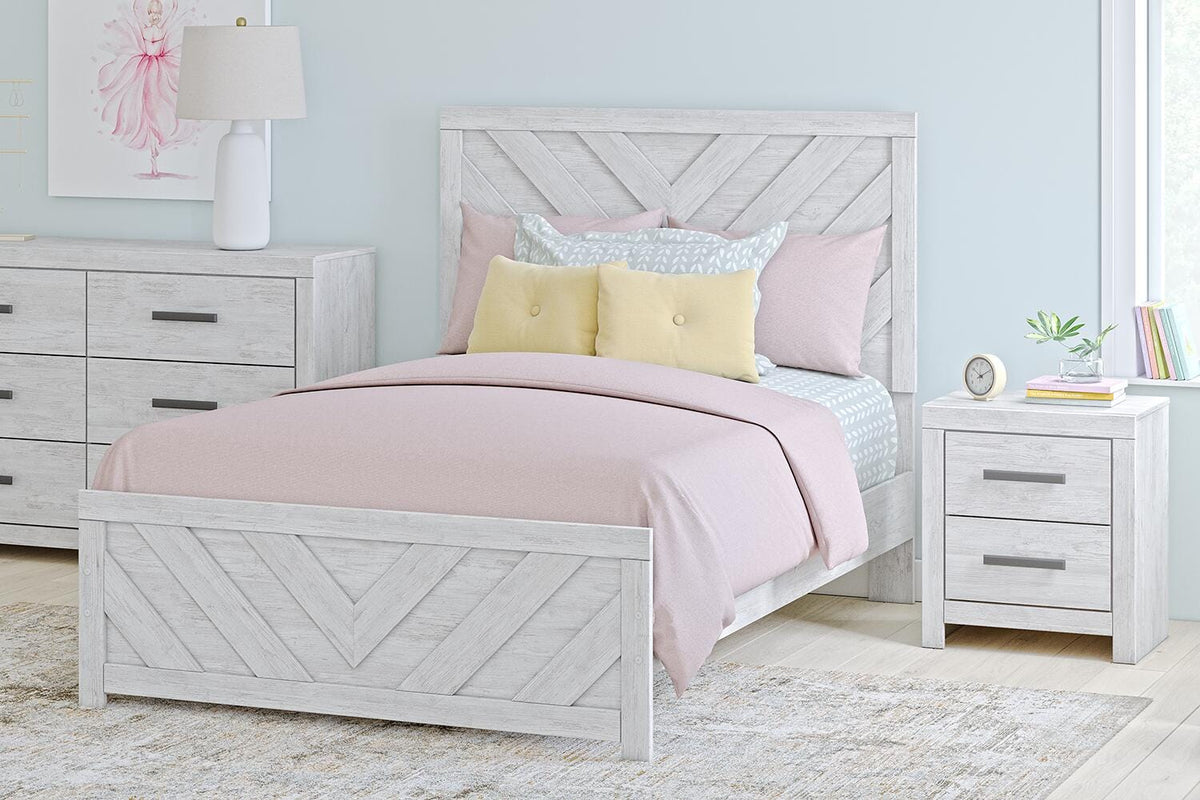Cayboni Full Panel Bed in Whitewash, alternate view 2