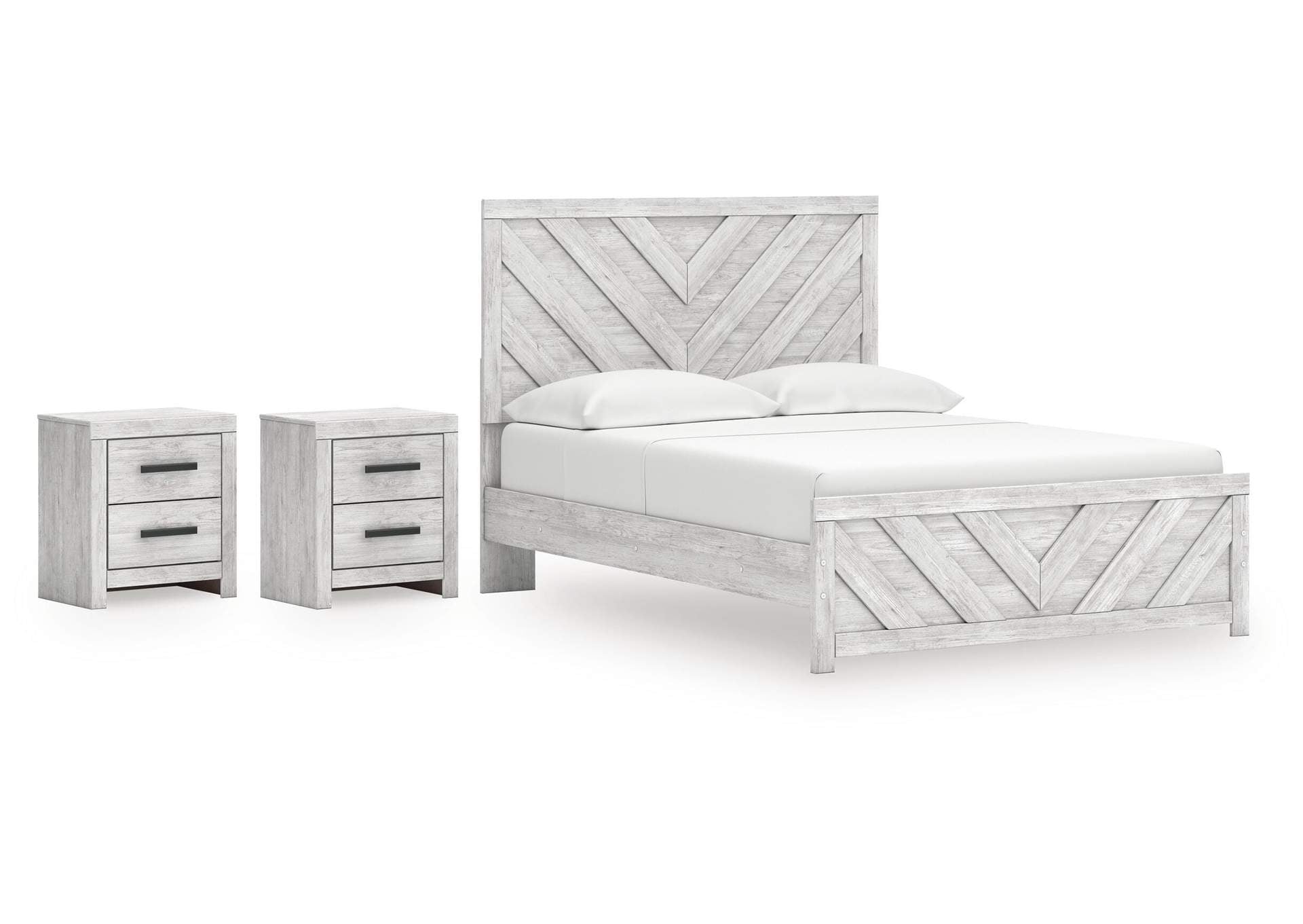 Cayboni Queen Panel Bed and 2 Nightstands