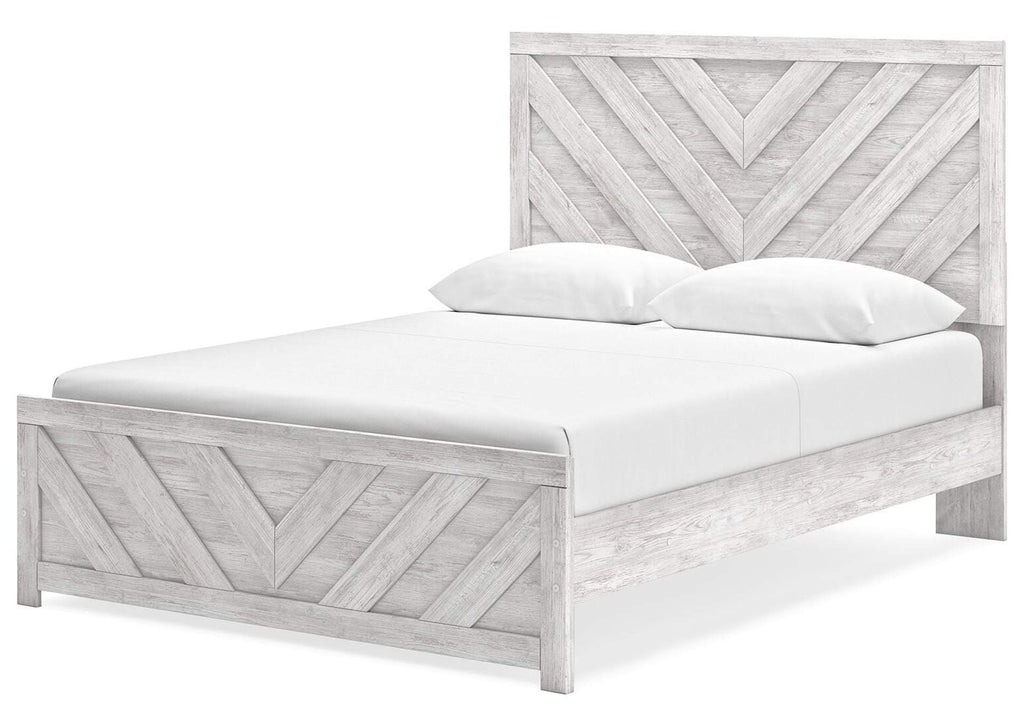 Cayboni Queen Panel Bed with Dresser angled view