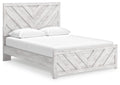 Cayboni Queen Panel Bed in Whitewash, angle view