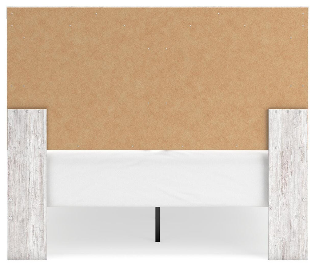 Cayboni Queen Panel Bed in Whitewash, back view
