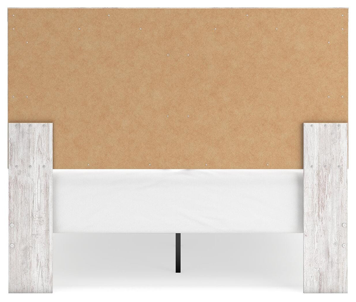 Cayboni Queen Panel Bed in Whitewash, back view