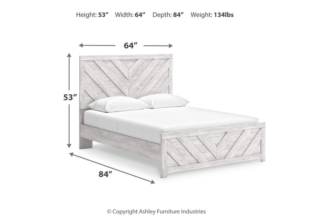 Cayboni Queen Panel Bed with Mirrored Dresser, Chest and Nightstand dimensions