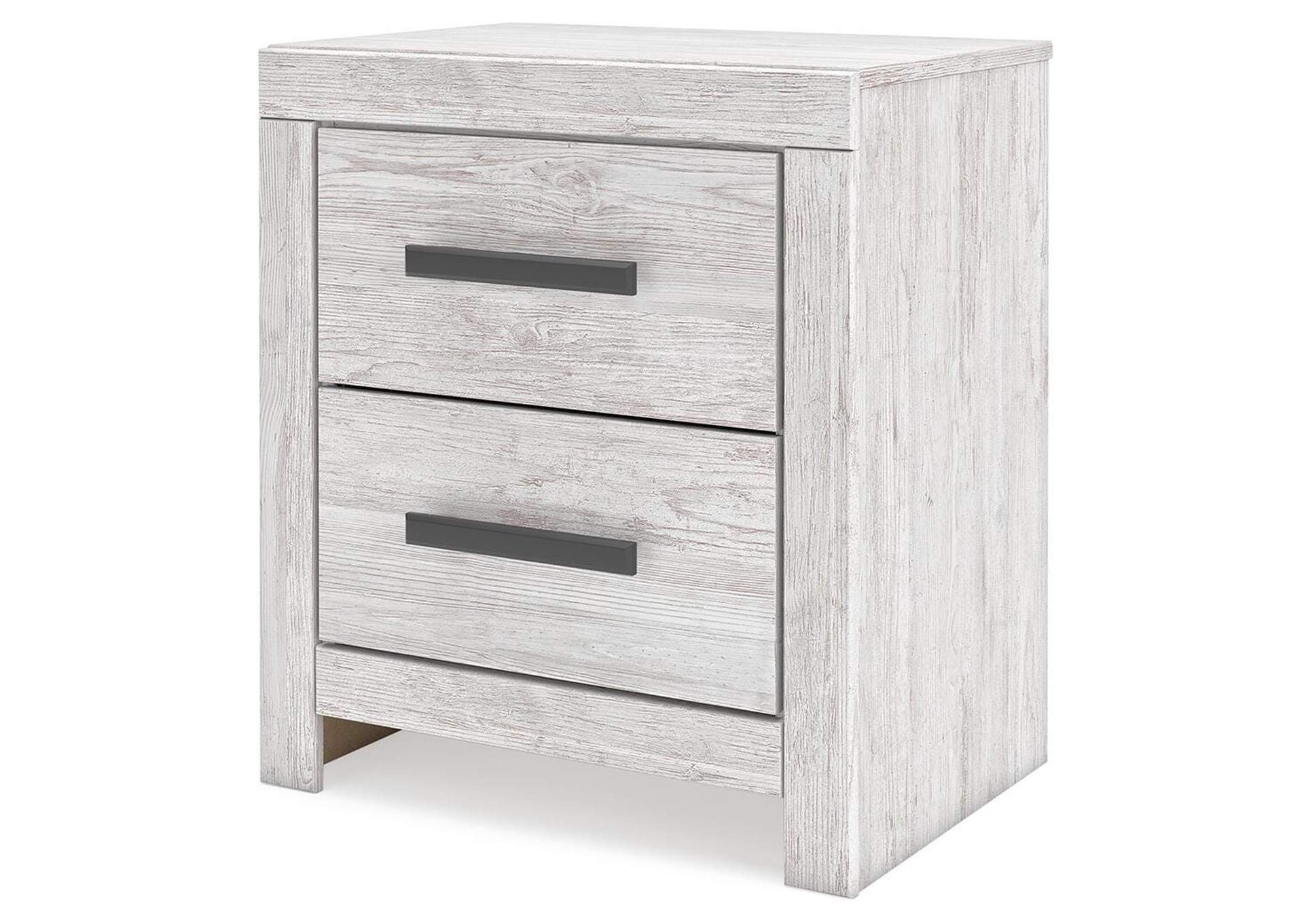 Cayboni Full Panel Bed with Mirrored Dresser, Chest and 2 Nightstands angled view