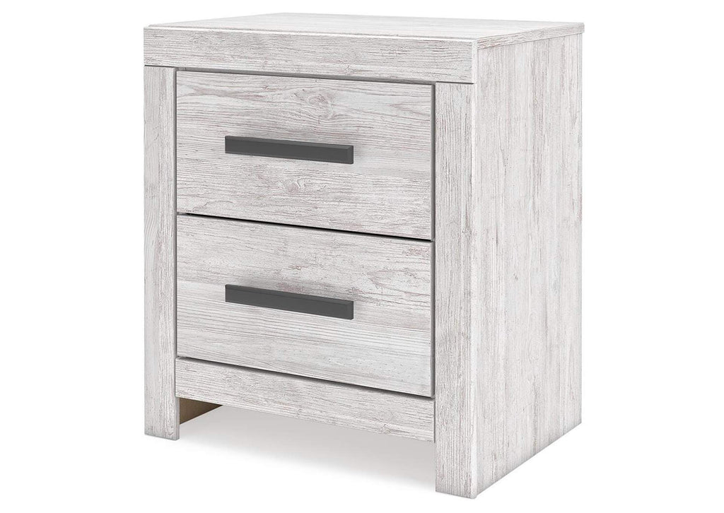 Cayboni Full Panel Bed with Nightstand angled view
