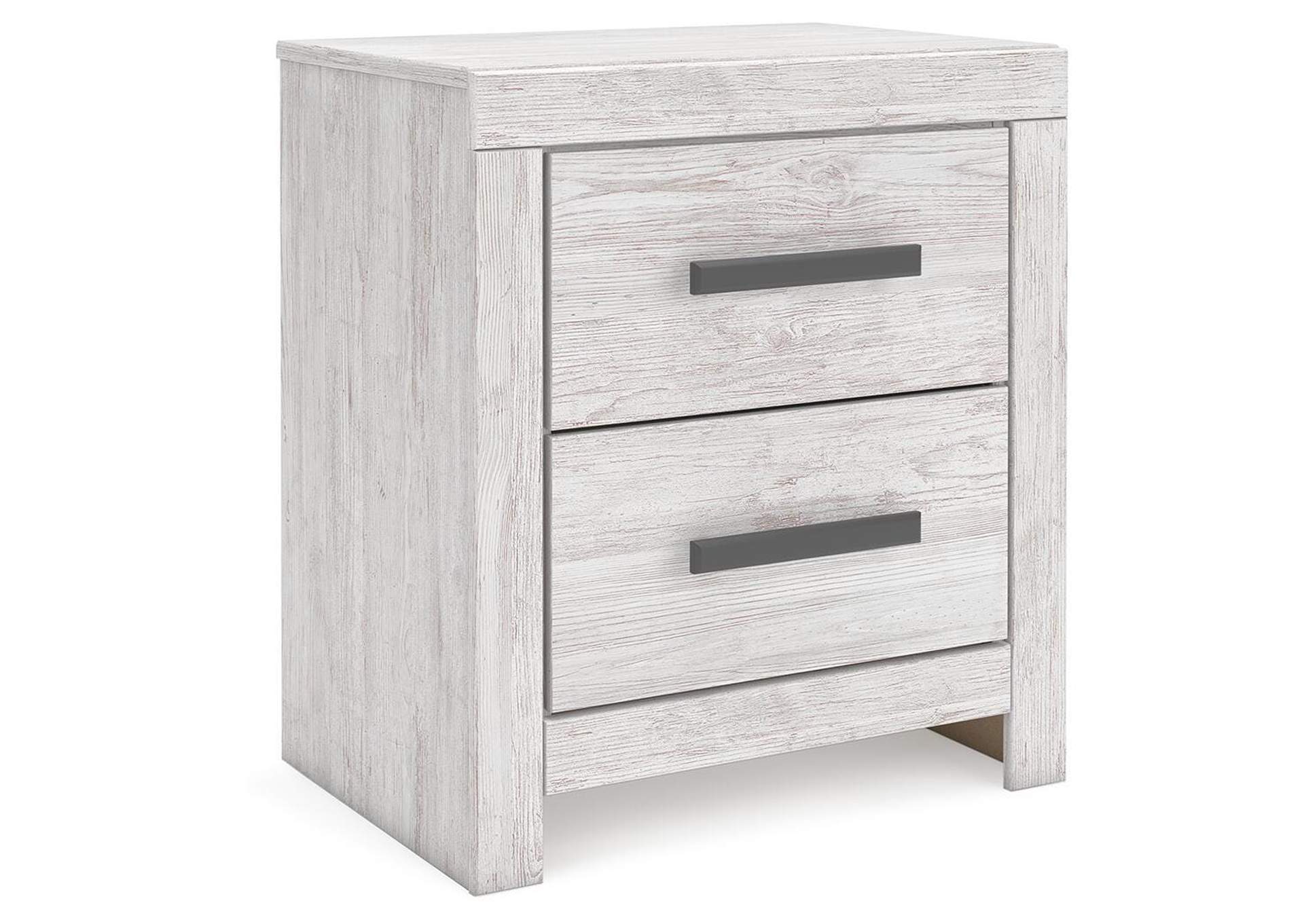 Cayboni Queen Panel Bed and 2 Nightstands angled view