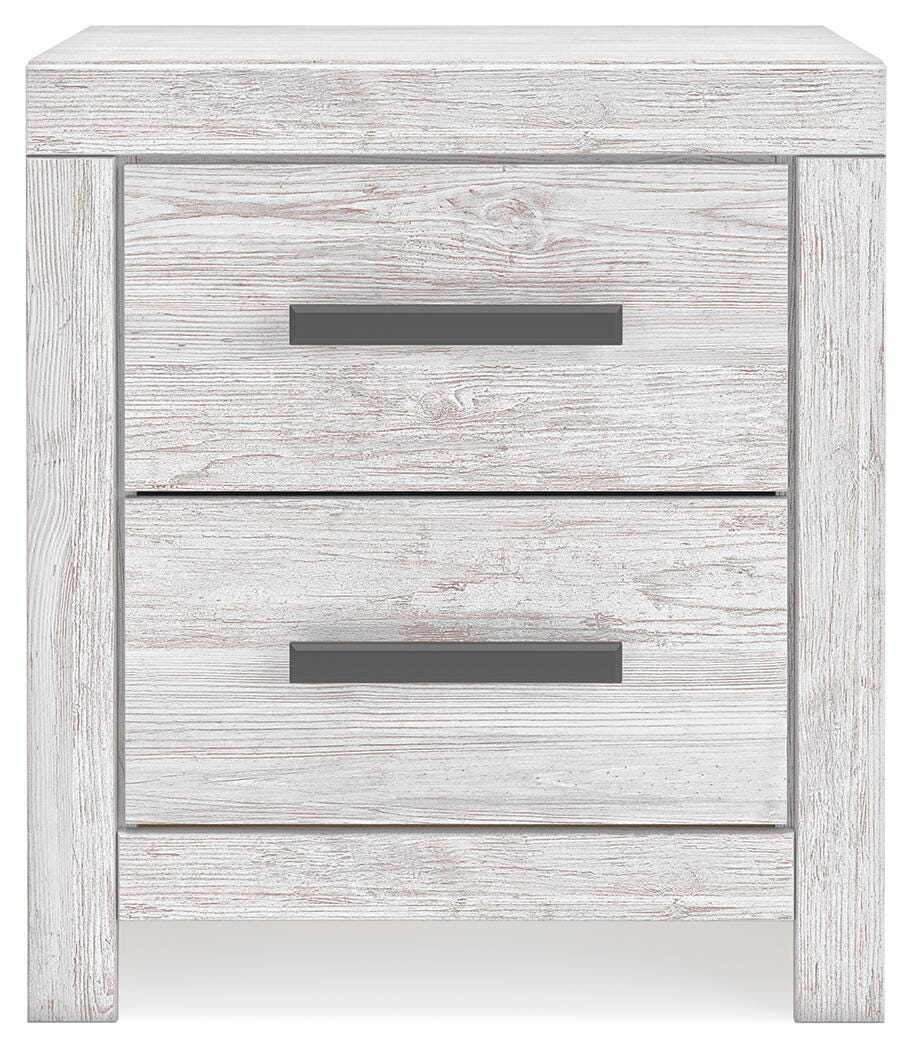 Cayboni Nightstand in Whitewash, front view