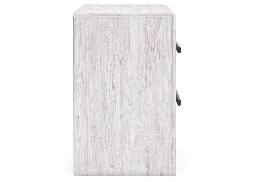 Cayboni Twin Panel Bed with Mirrored Dresser, Chest and Nightstand side view